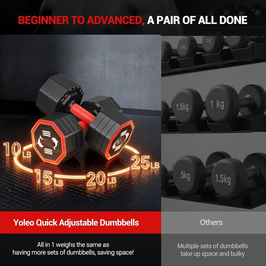 4‑In‑1 Adjustable Dumbbell Set