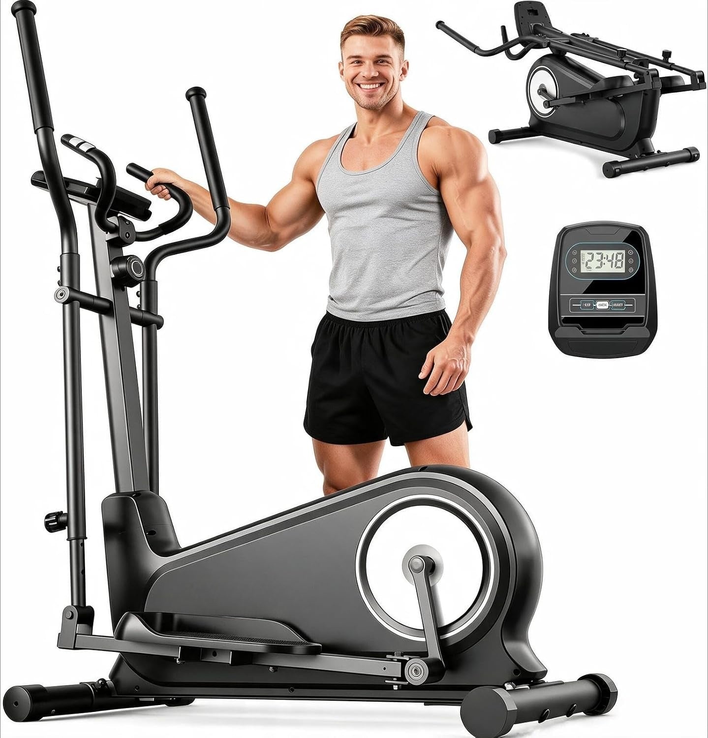 16‑Level Silent Home Elliptical Trainer