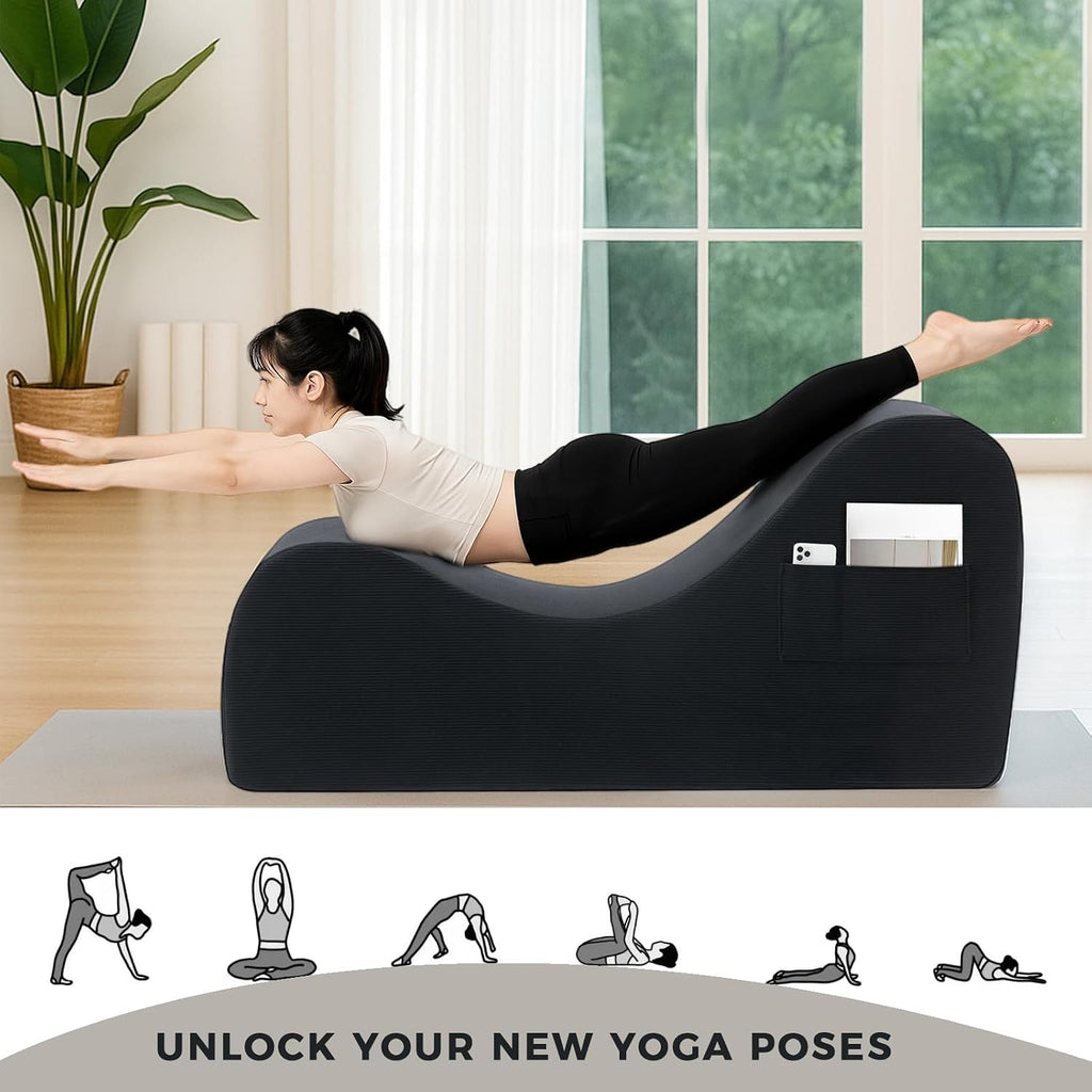 Black Ergonomic Yoga Lounge Chaise Chair