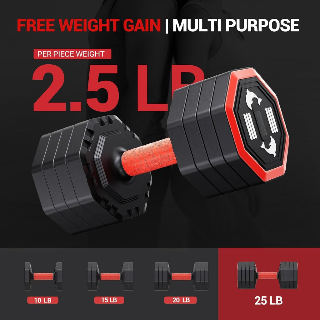 4‑In‑1 Adjustable Dumbbell Set