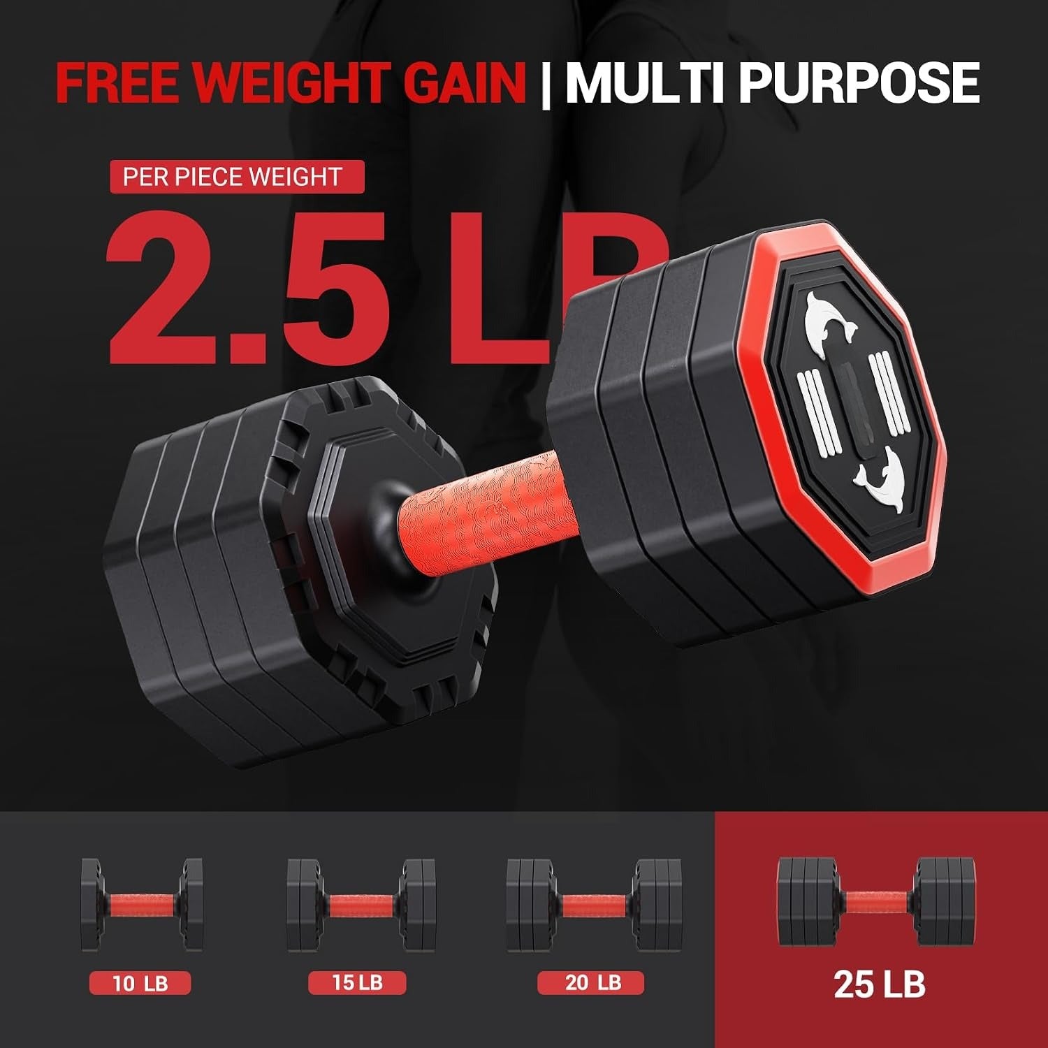 4‑In‑1 Adjustable Dumbbell Set