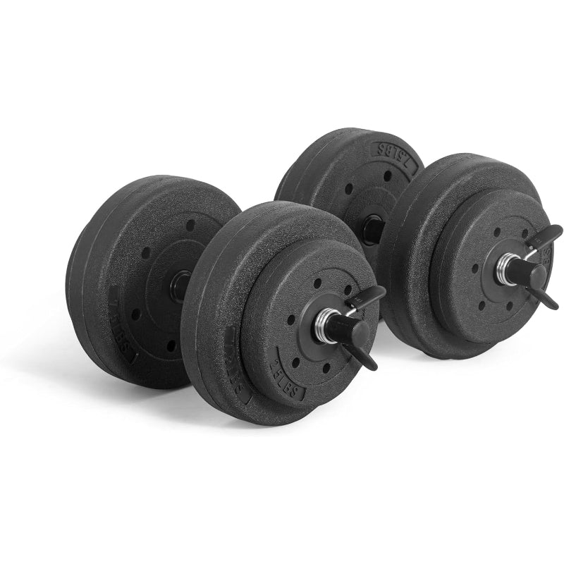Barbell 40‑Lb Cement Adjustable Dumbbell Set