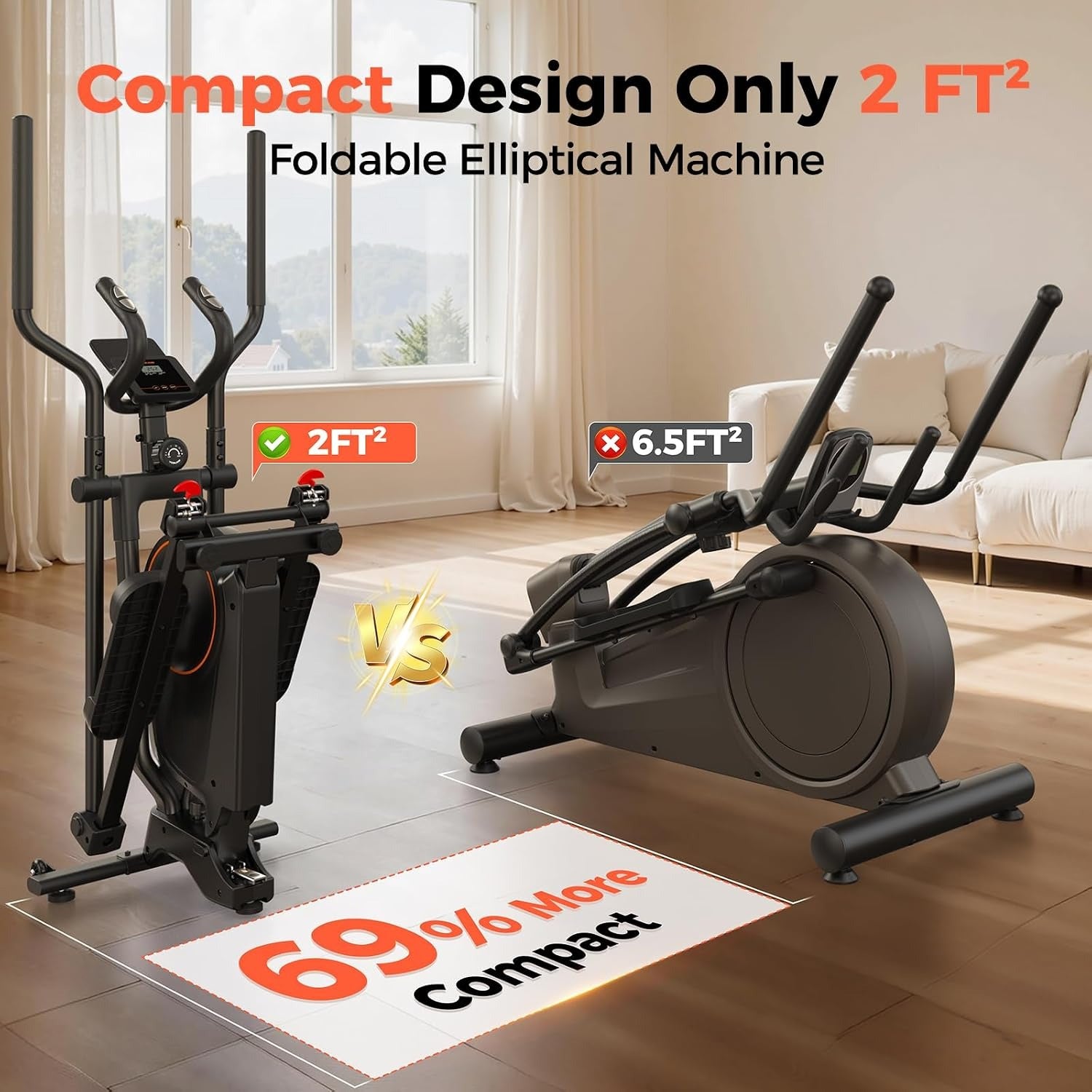 Foldable Compact Elliptical Cross Trainer