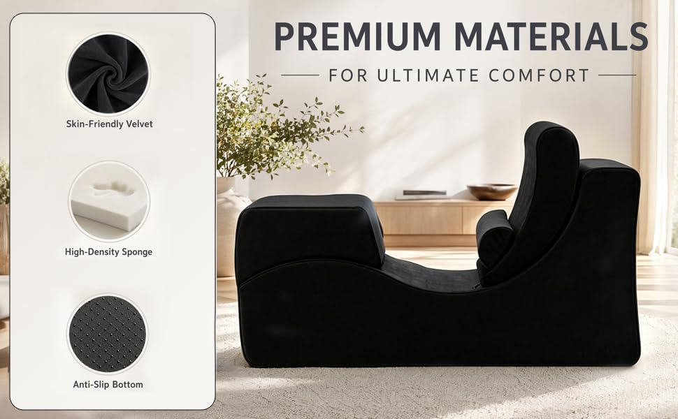Black Convertible Ergonomic Yoga Lounge Chair