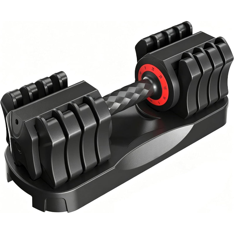 25‑Lb Adjustable Dumbbell Set With Stand