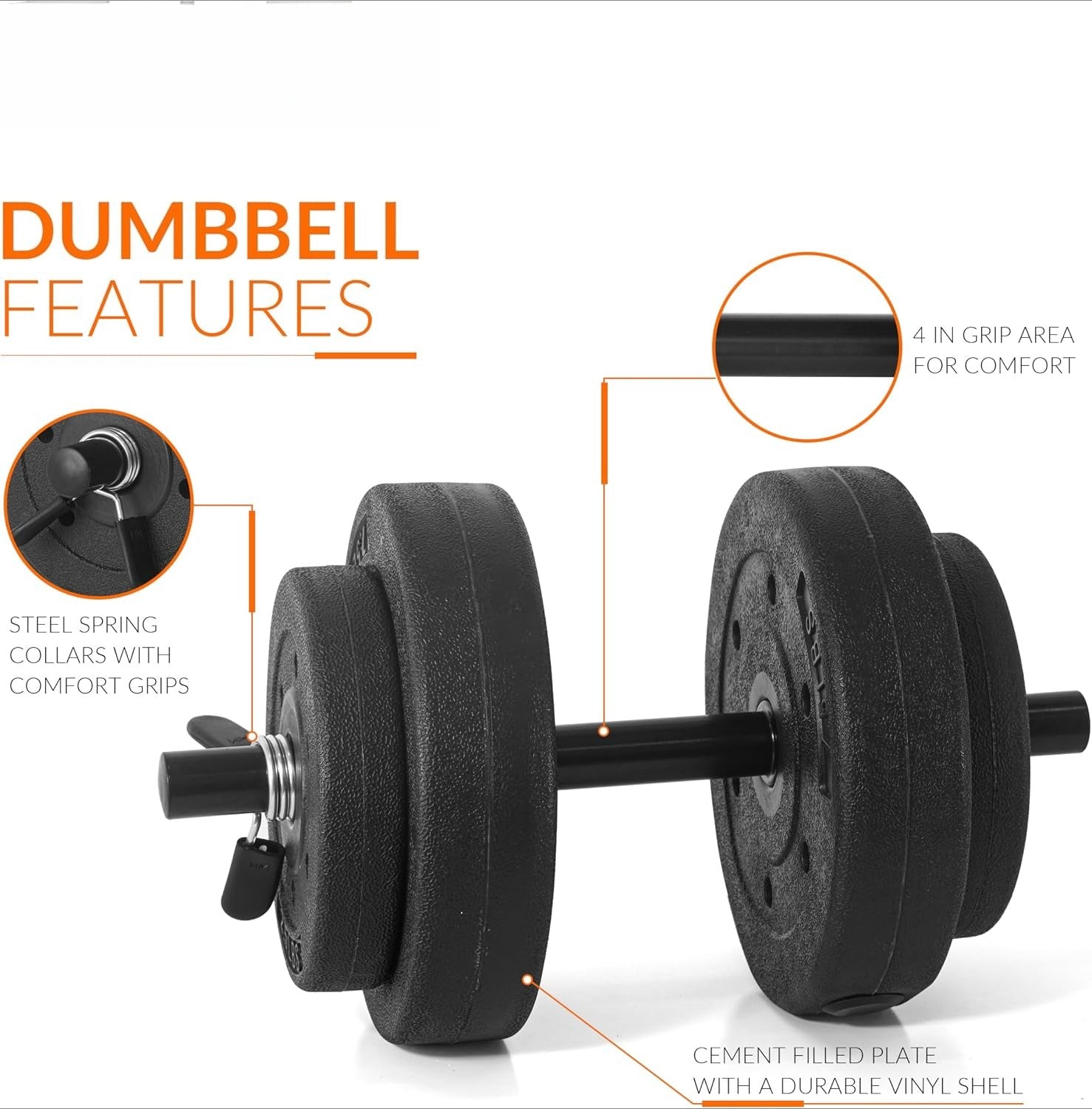 Barbell 40‑Lb Cement Adjustable Dumbbell Set
