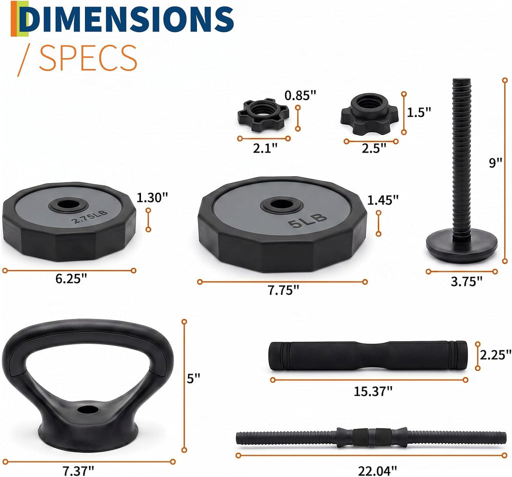 3‑In‑1 Adjustable Dumbbell Set