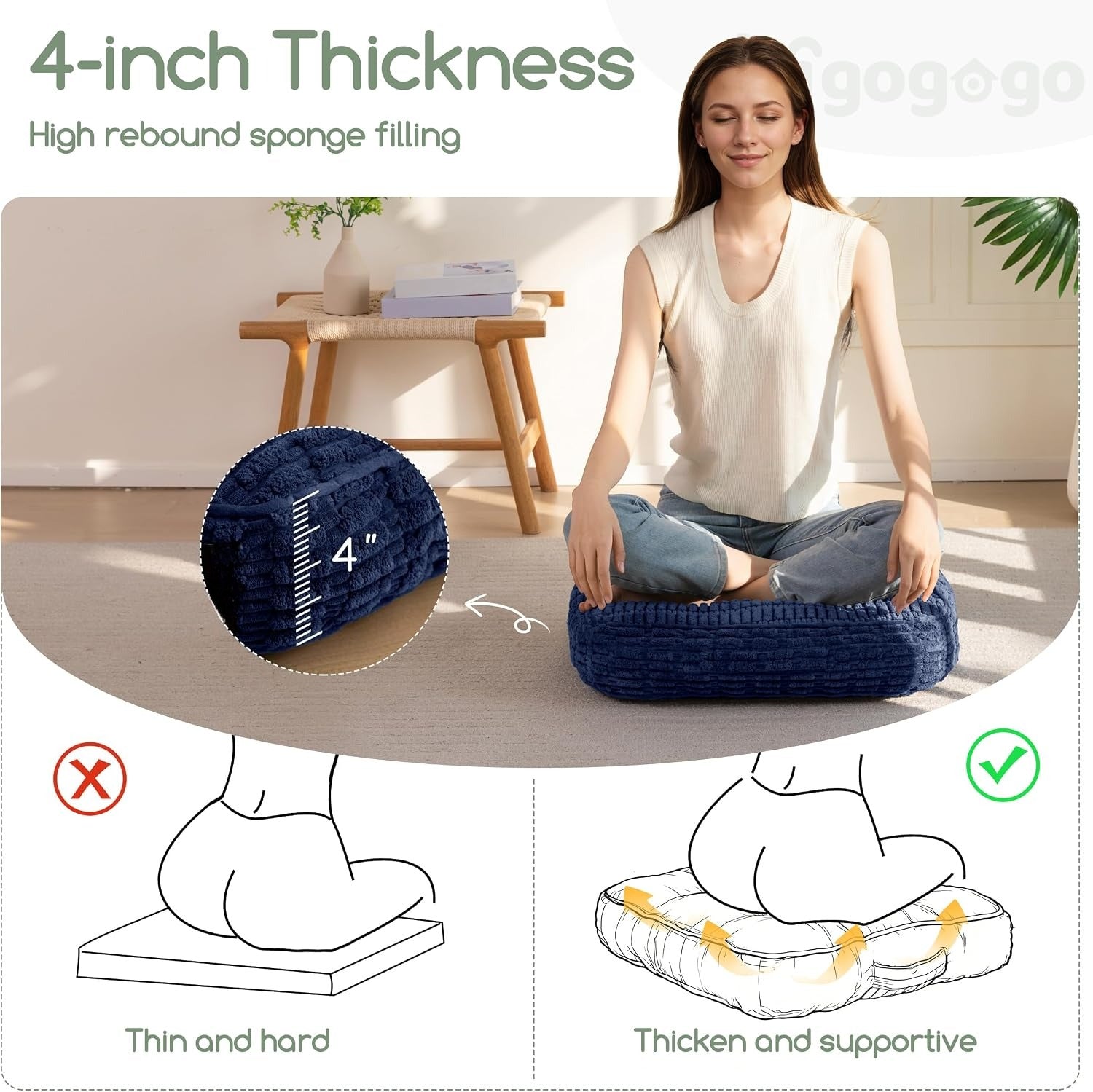 Square Corduroy Floor Pillow