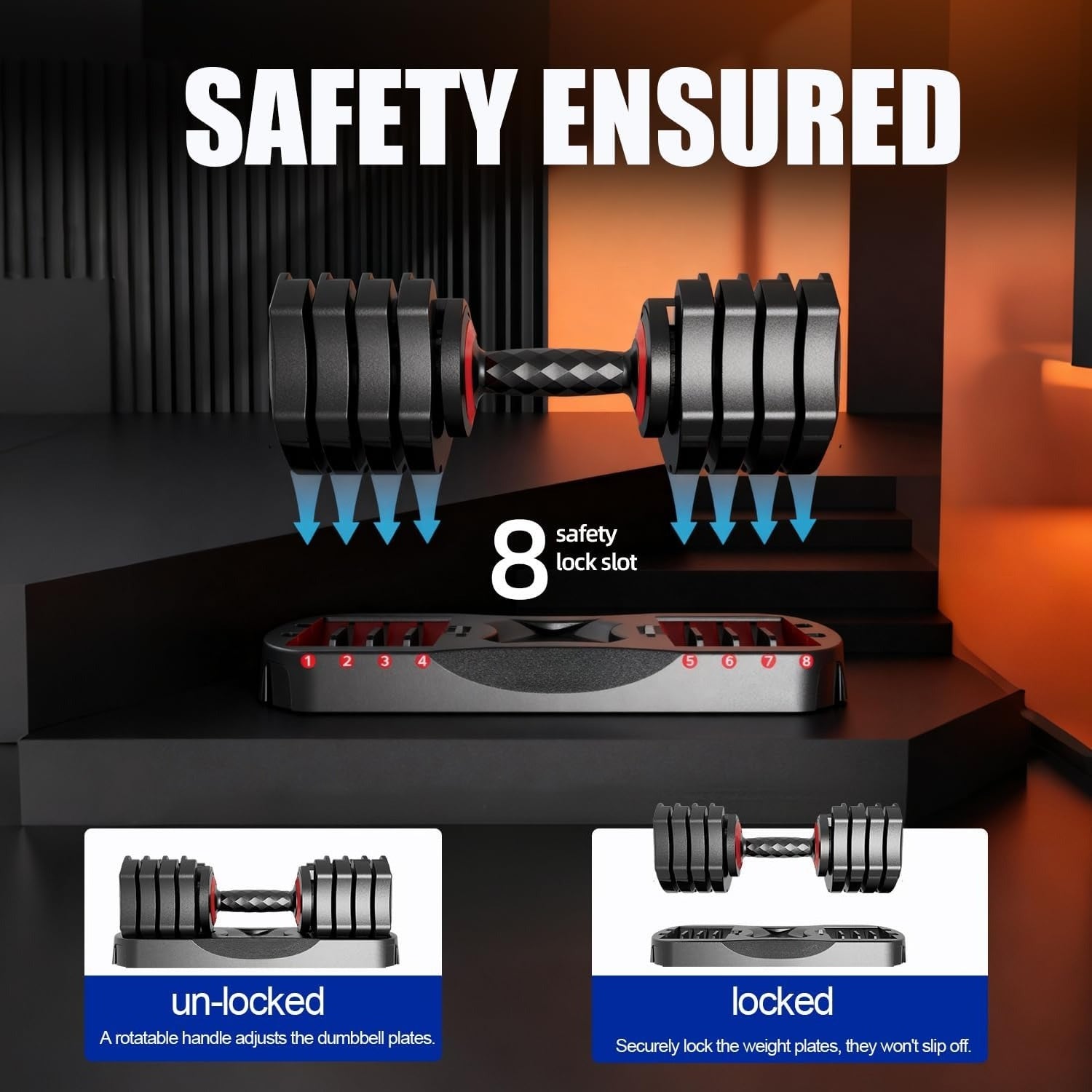 25‑Lb Adjustable Dumbbell Set