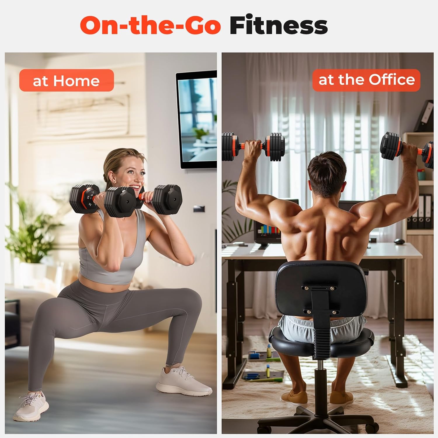 2‑Pack Adjustable Dumbbell Set