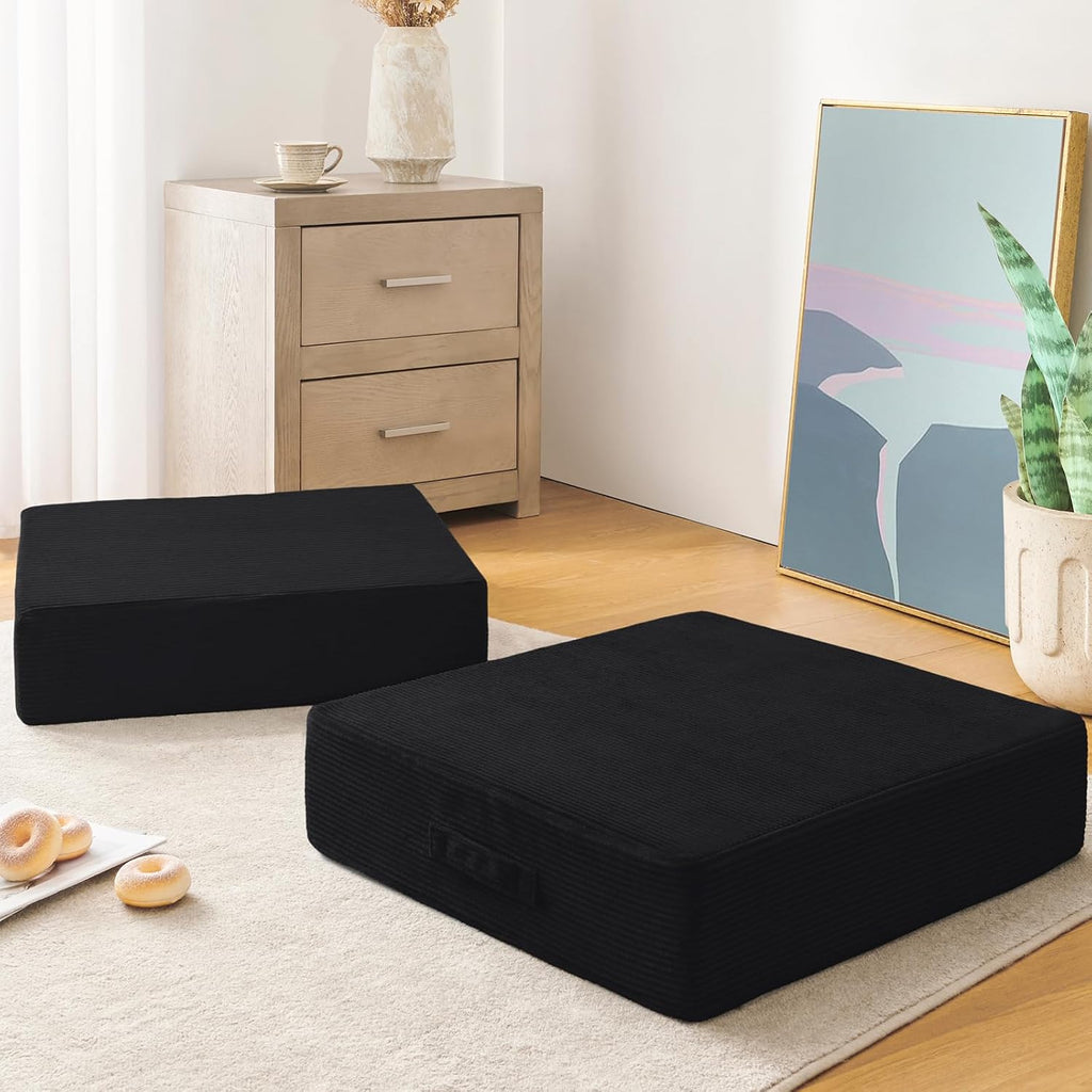 2‑Pack Velvet Square Floor Pillows