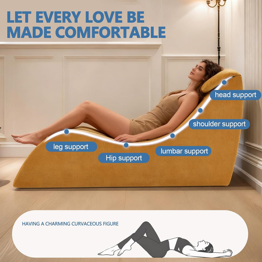 Yellow Ergonomic Yoga Lounge Chaise Chair