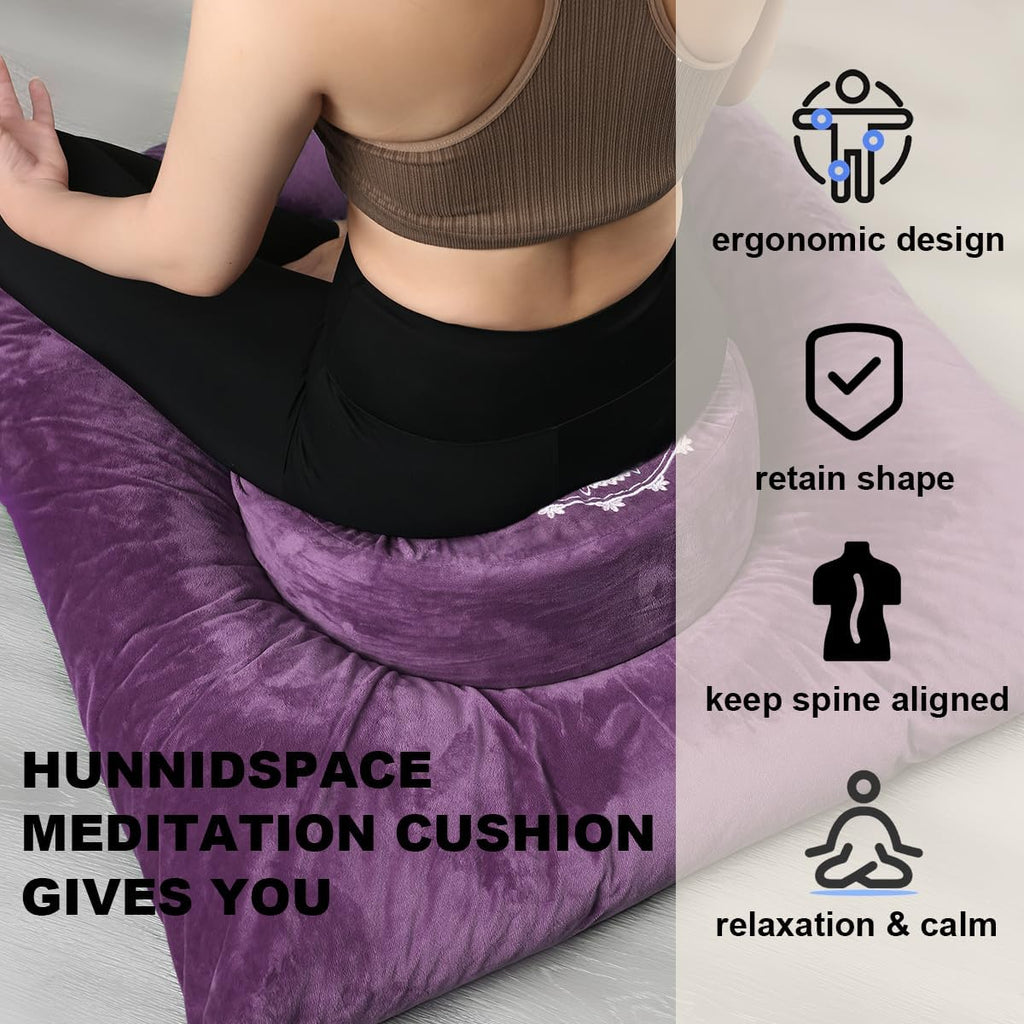 2‑In‑1 Velvet Zafu Zabuton Meditation Set