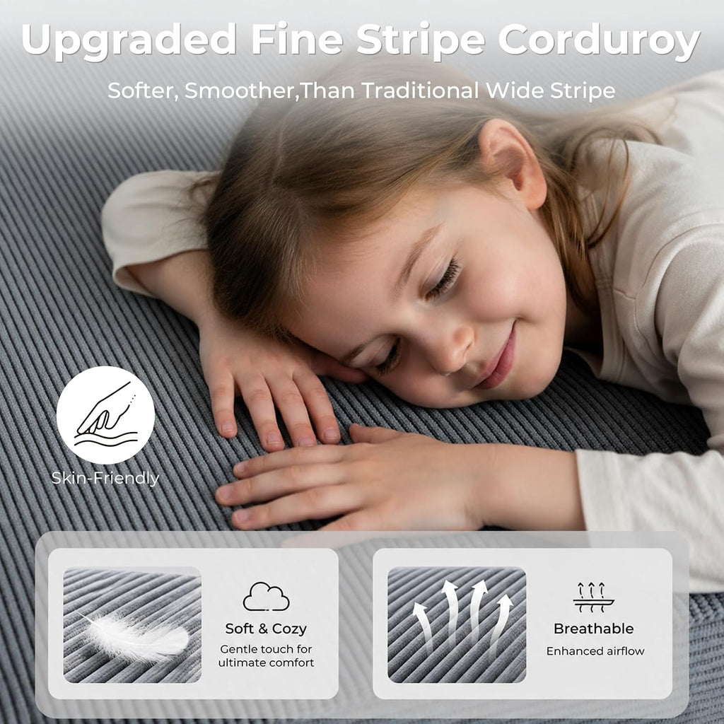 3‑In‑1 Corduroy Convertible Indoor Chaise Lounge