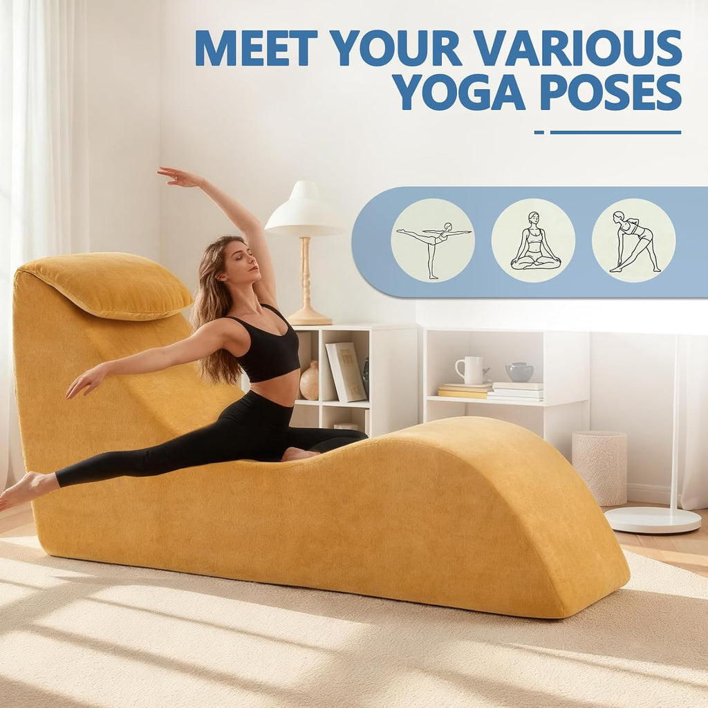 Yellow Ergonomic Yoga Lounge Chaise Chair