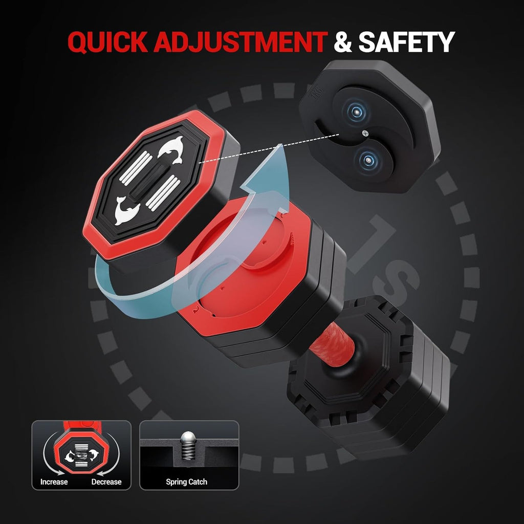 4‑In‑1 Adjustable Dumbbell Set