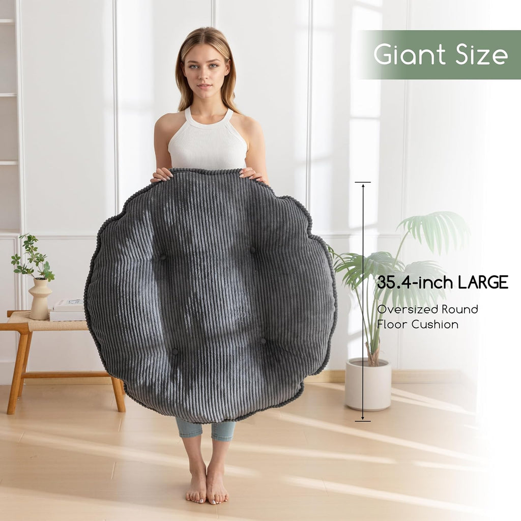 35" Round Corduroy Floor Meditation Cushion