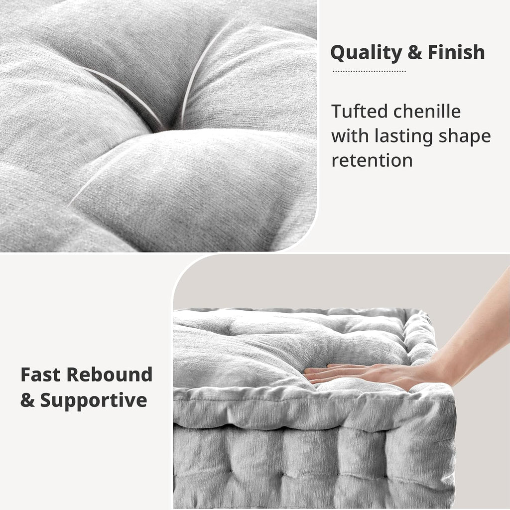 Intelligent Design Grey Square Floor Pillow