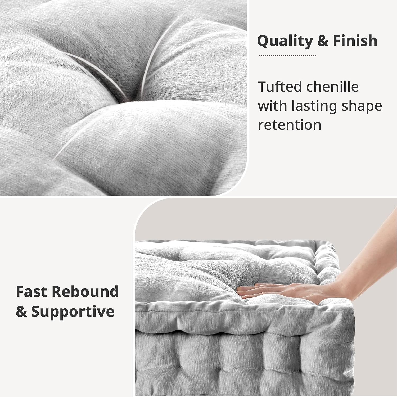 Intelligent Design Grey Square Floor Pillow