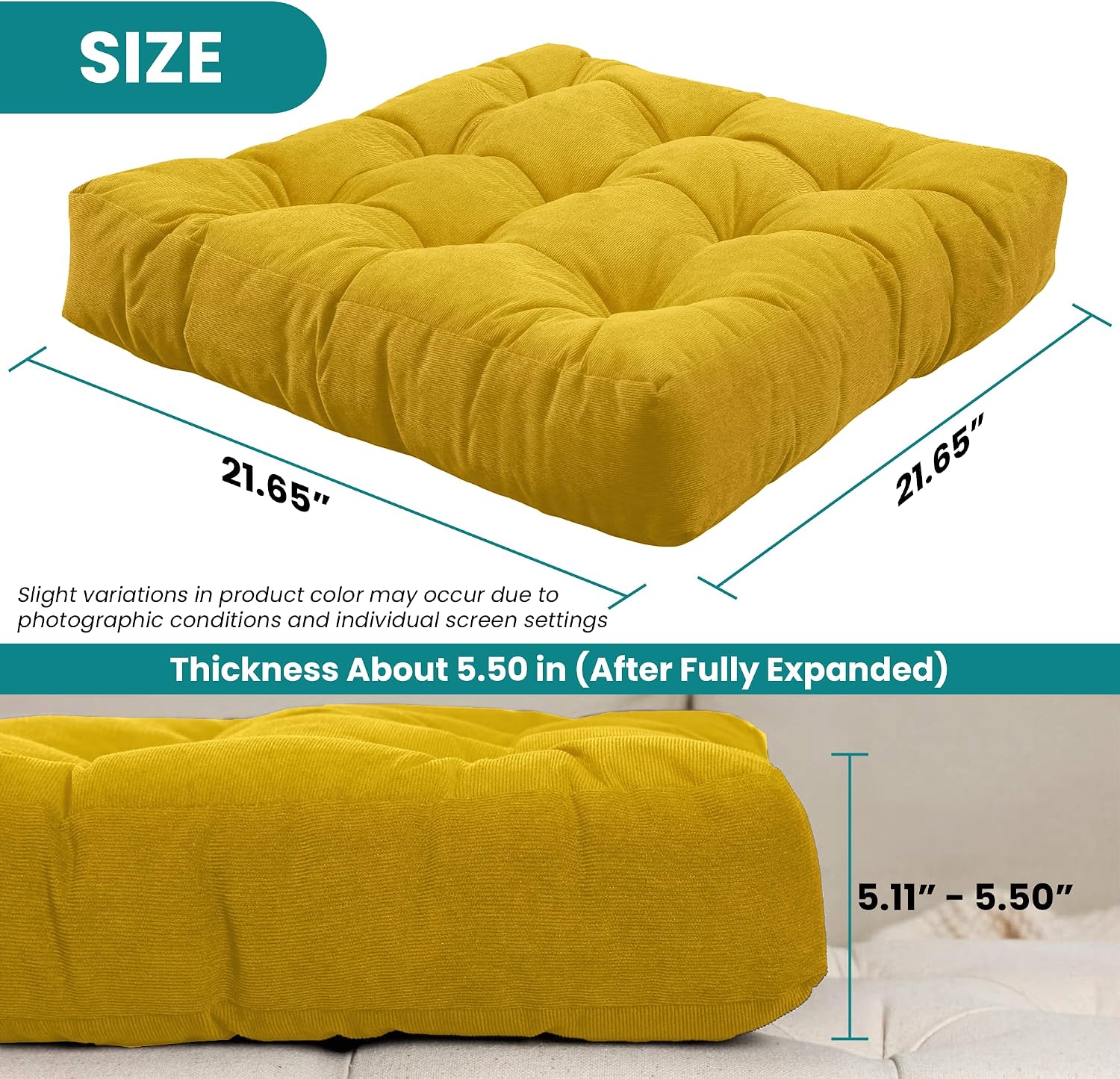 Tufted Square Floor Pillow