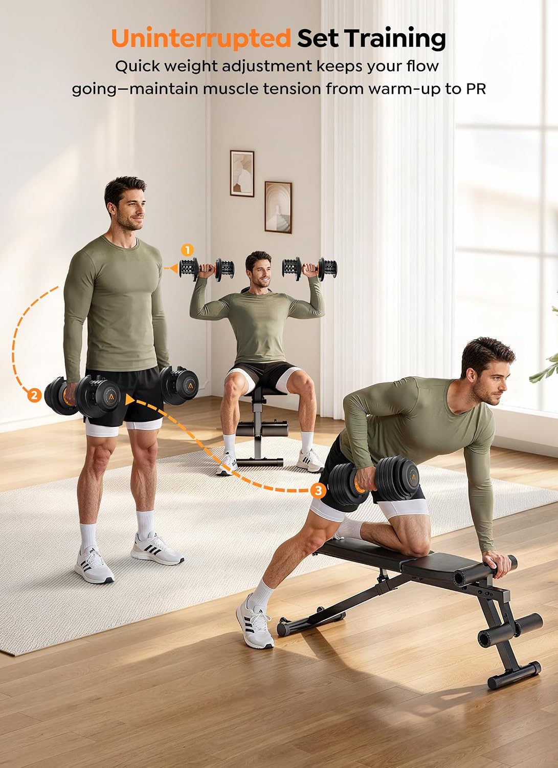 2‑Pack 10‑In‑1 Adjustable Dumbbell Set