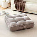 22" Grey Tufted Corduroy Floor Pillow