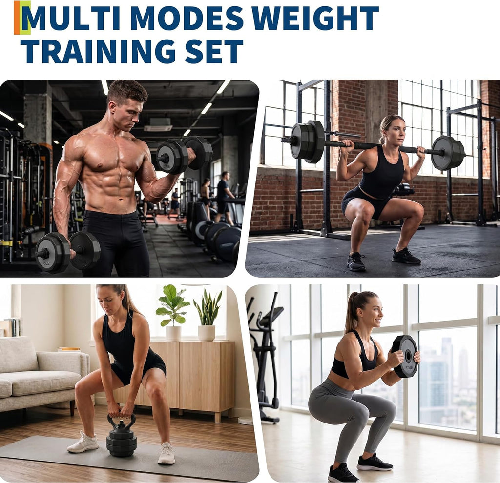 3‑In‑1 Adjustable Dumbbell Set