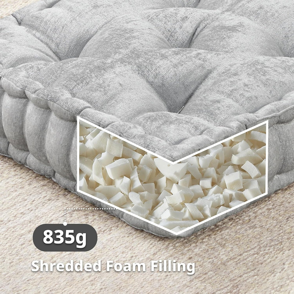 Intelligent Design Grey Square Floor Pillow