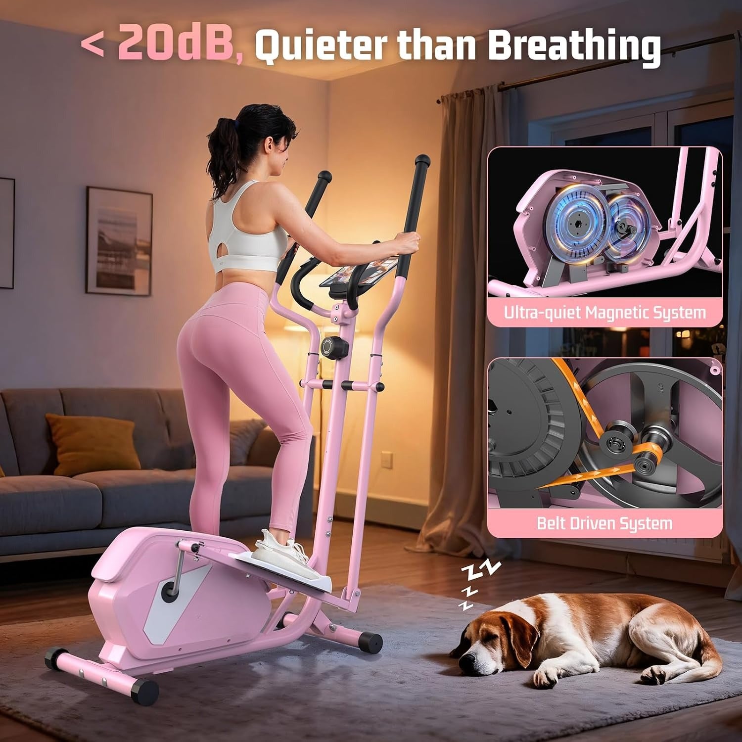Quiet Magnetic Home Elliptical Trainer