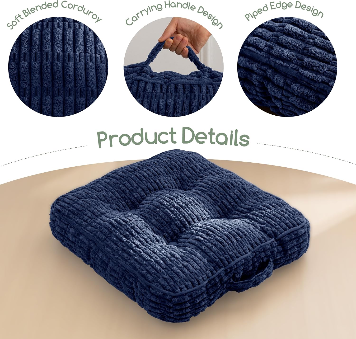 Square Corduroy Floor Pillow