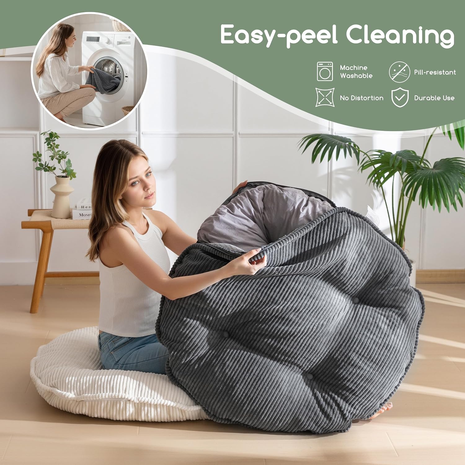 35" Round Corduroy Floor Meditation Cushion
