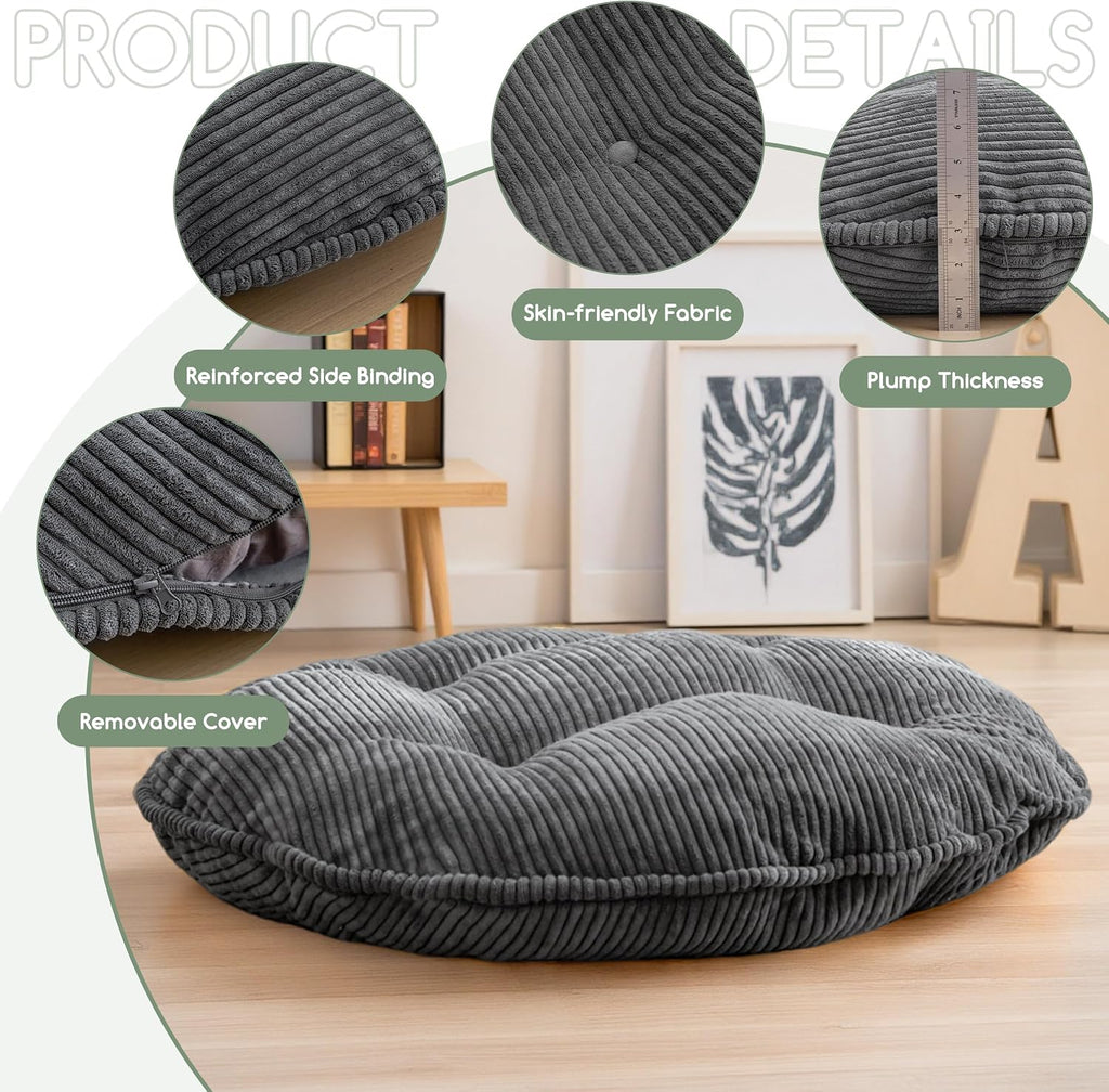35" Round Corduroy Floor Meditation Cushion