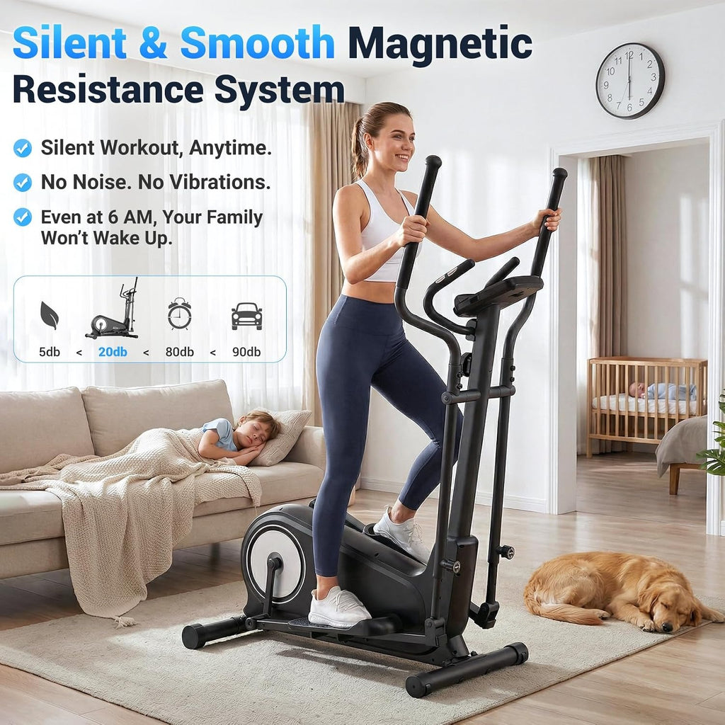 16‑Level Silent Home Elliptical Trainer