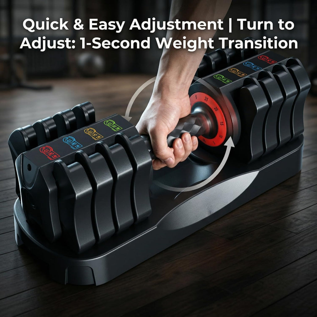 25‑Lb Adjustable Dumbbell Set With Stand